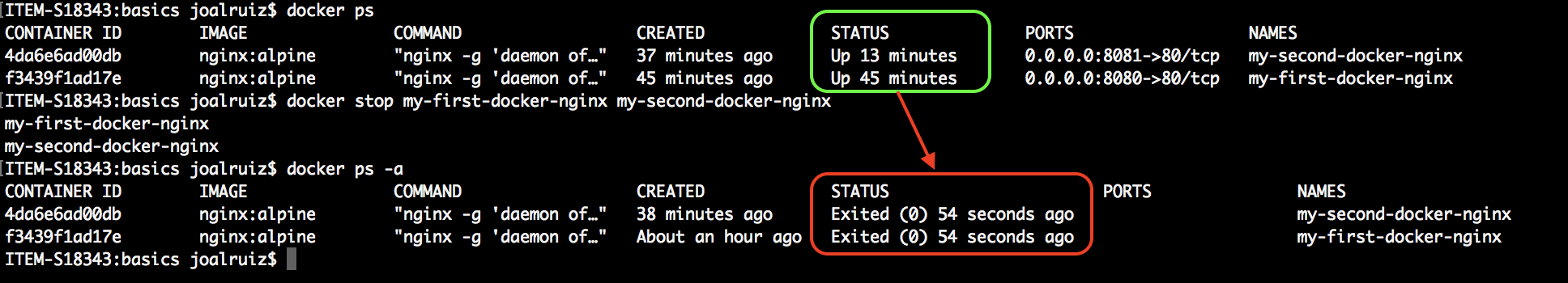 Docker stop containers